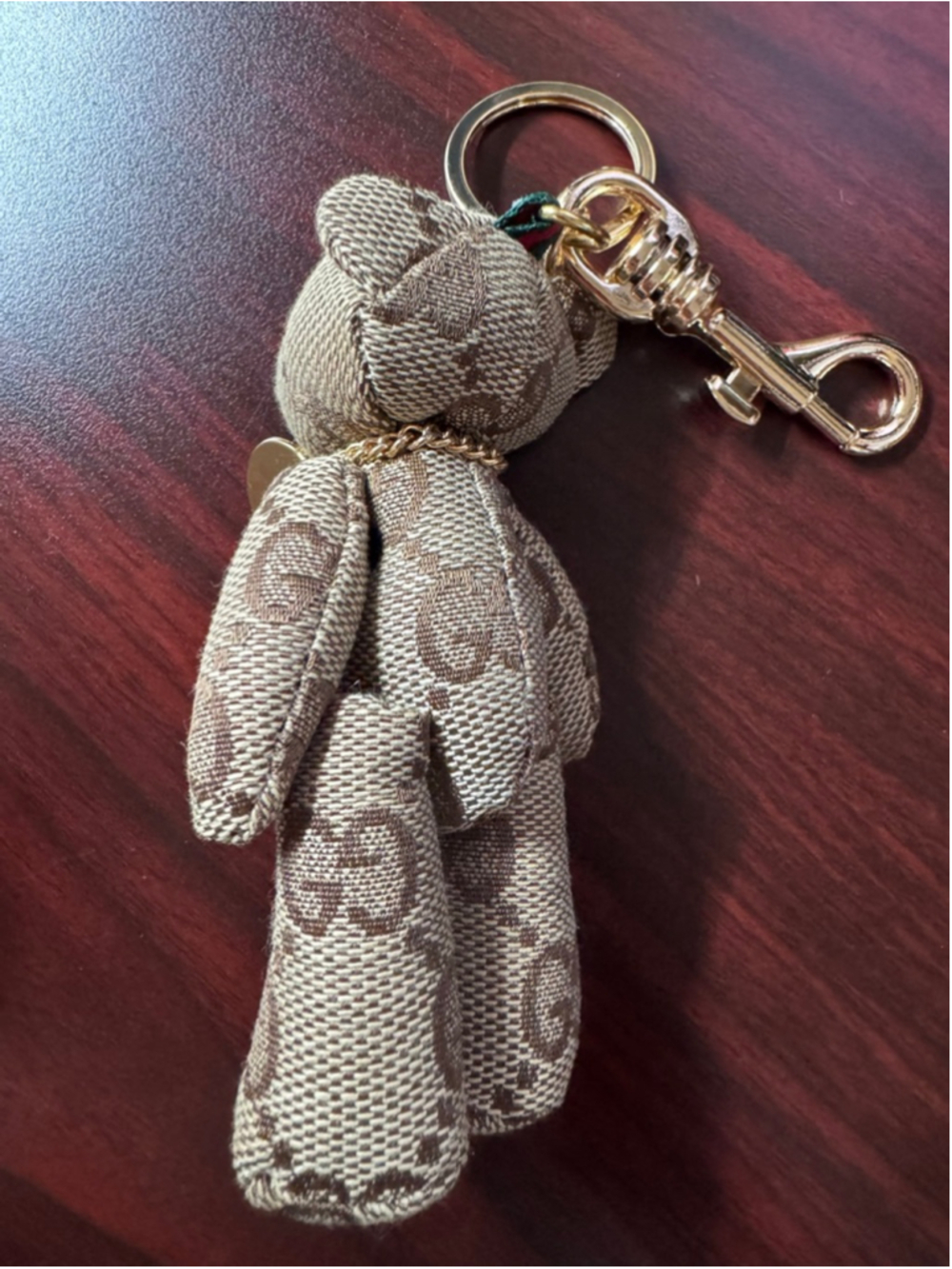 Handmade Gucci Canvas Teddy Bear Bag Charm Keychain w/ COA OOAK - Picture 4 of 6
